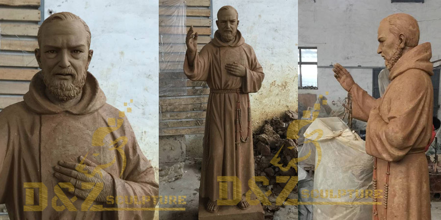 Famous Saint Padre Pio bronze statues for church decor