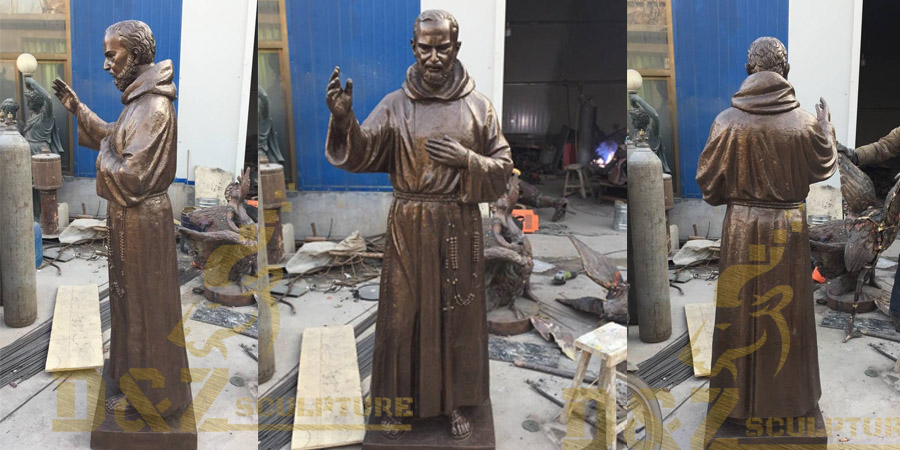 Famous Saint Padre Pio bronze statues for church decor