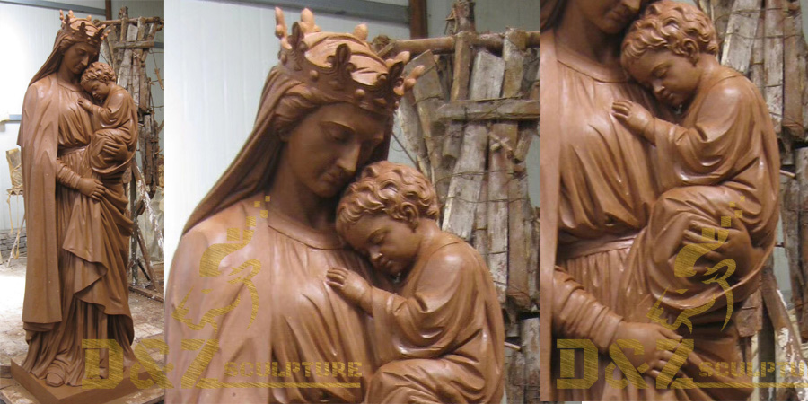 Life size Mary with baby Jesus sculpture