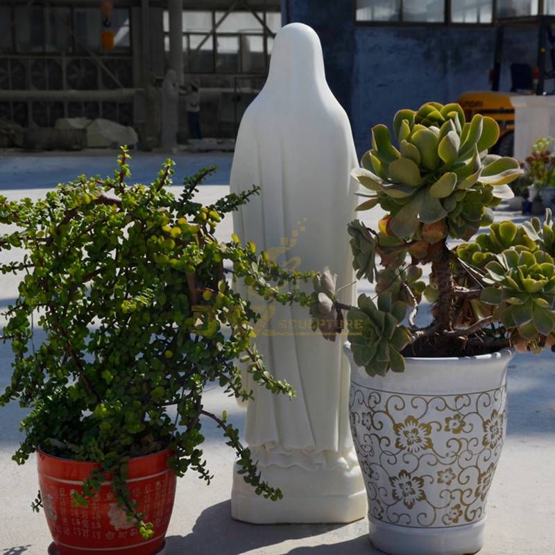 Virgin Mary White Marble Sculpture