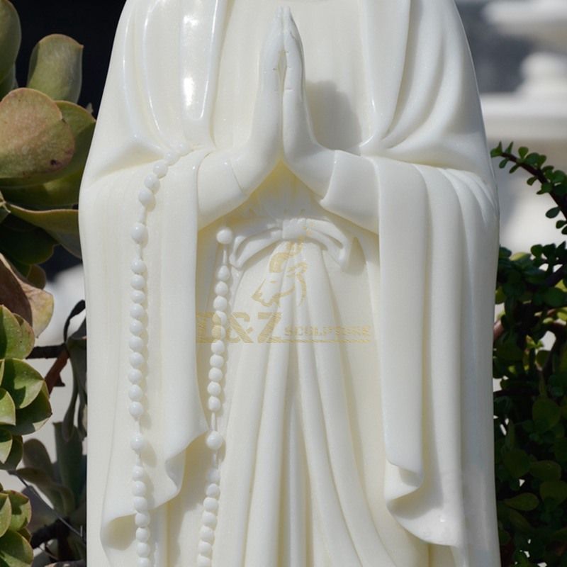 Virgin Mary White Marble Sculpture