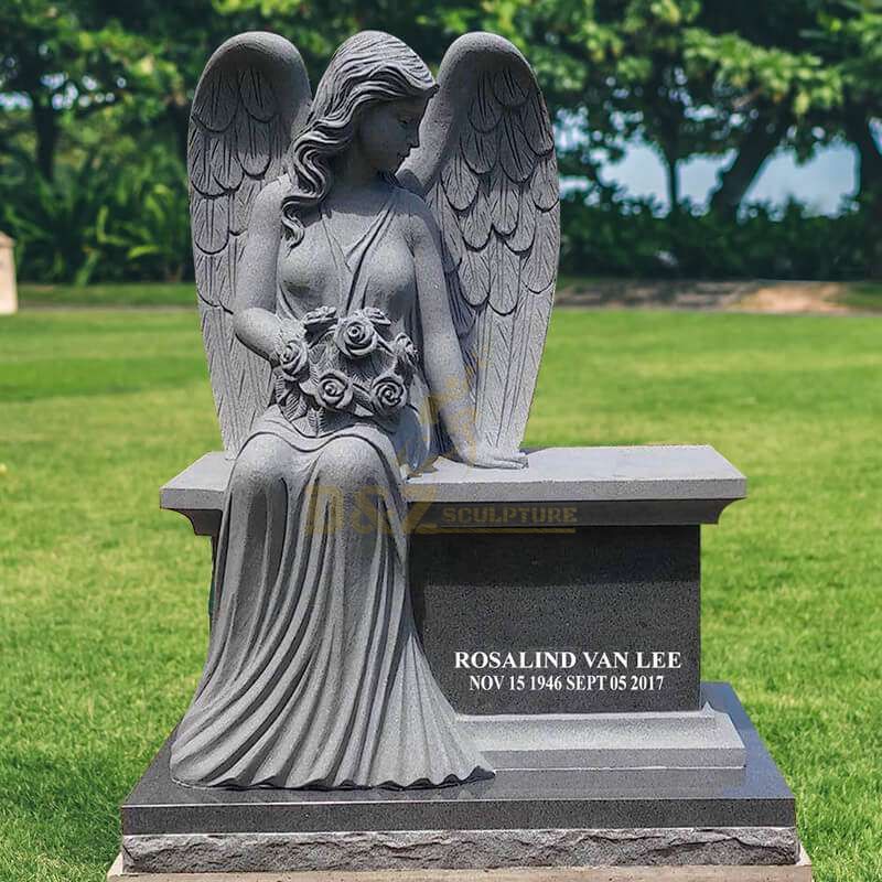Life Size Weeping Angel Marble Tombstone Statue