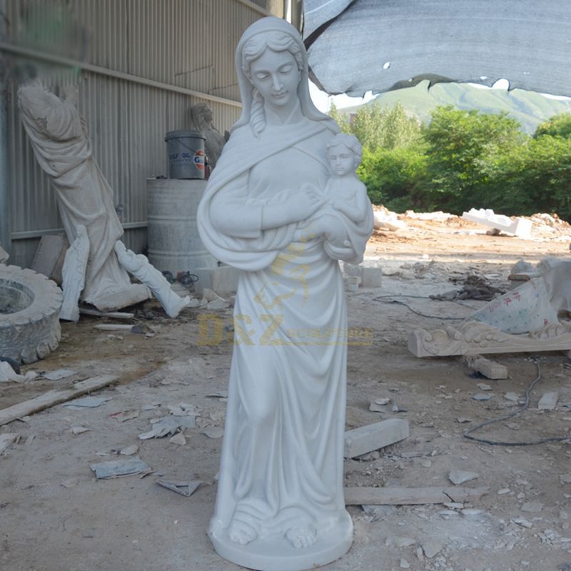 High Quality Outdoor Garden Stone Virgin Mary And Jesus Statue