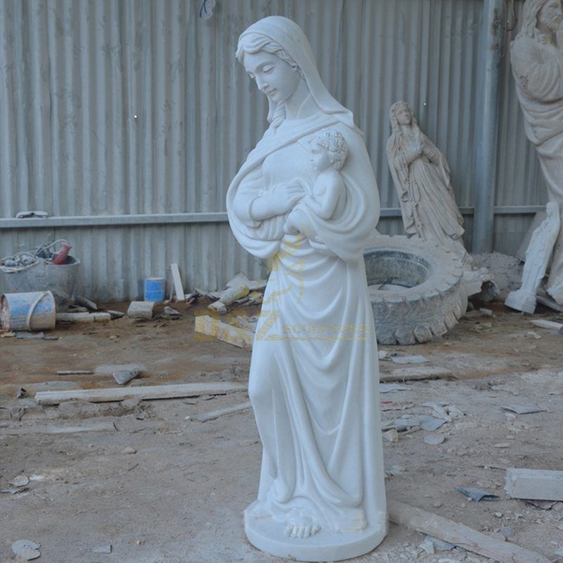 High Quality Outdoor Garden Stone Virgin Mary And Jesus Statue
