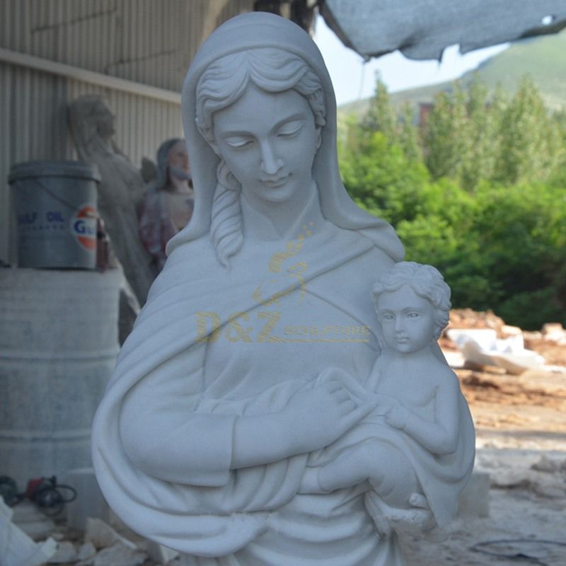 High Quality Outdoor Garden Stone Virgin Mary And Jesus Statue