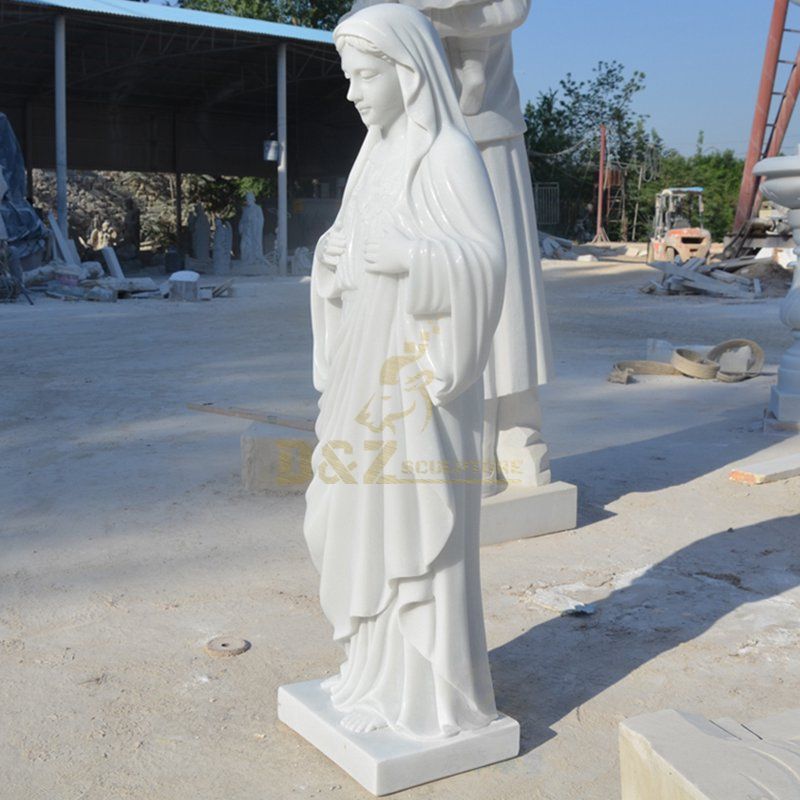 Hand Carved Stone Marble Statue Of Mother Mary