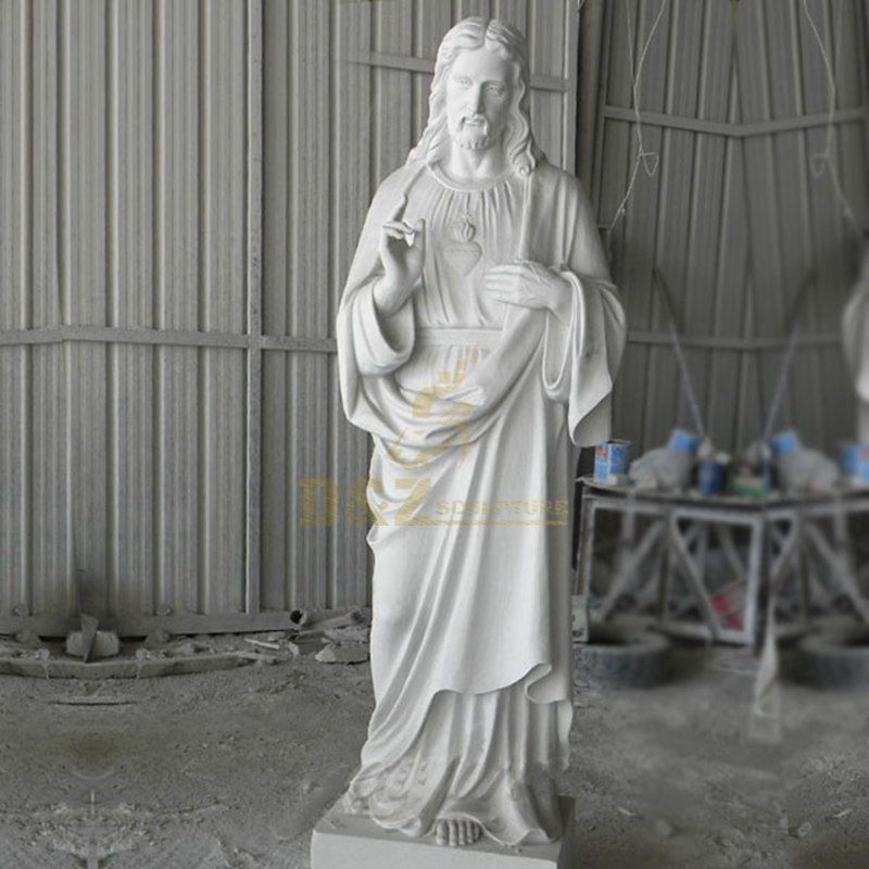 Marble Sacred Heart Jesus Statue