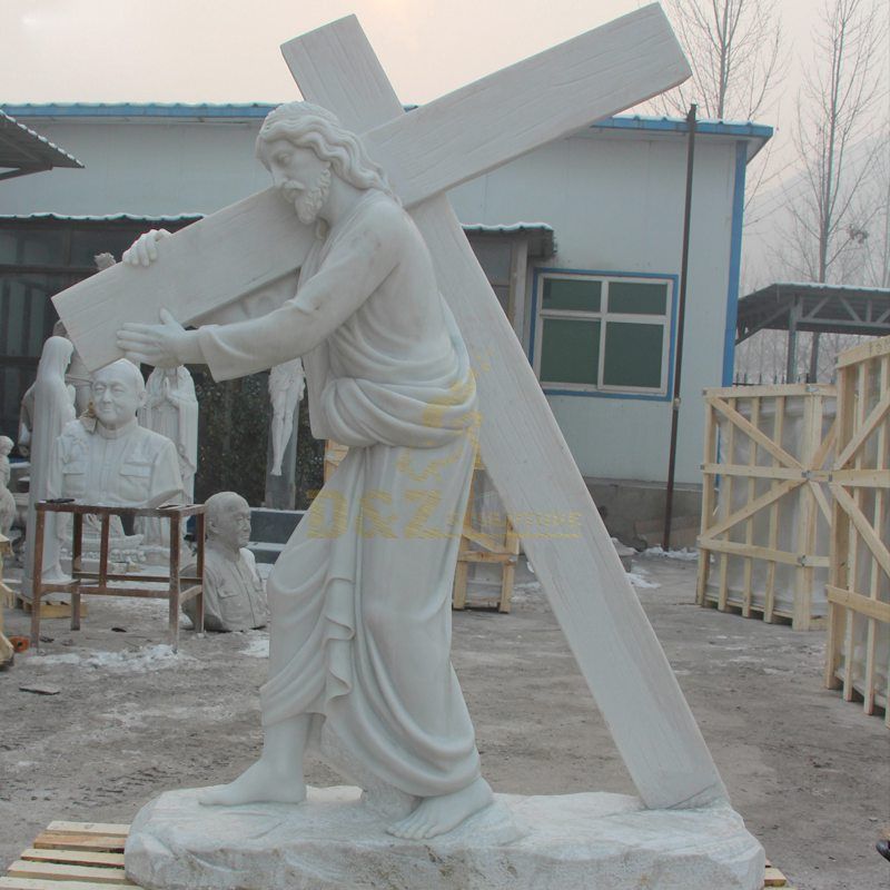 New Arrive Cross Jesus Religious Statue On Rose Jesus Crucifix Cross Figurine