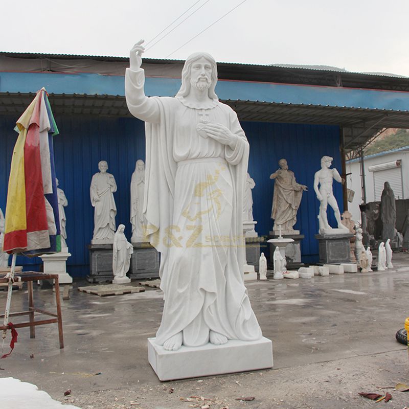 Classic White Marble Meditating Jesus Statue