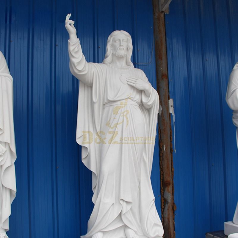 White Marble Jesus Catholic Statues