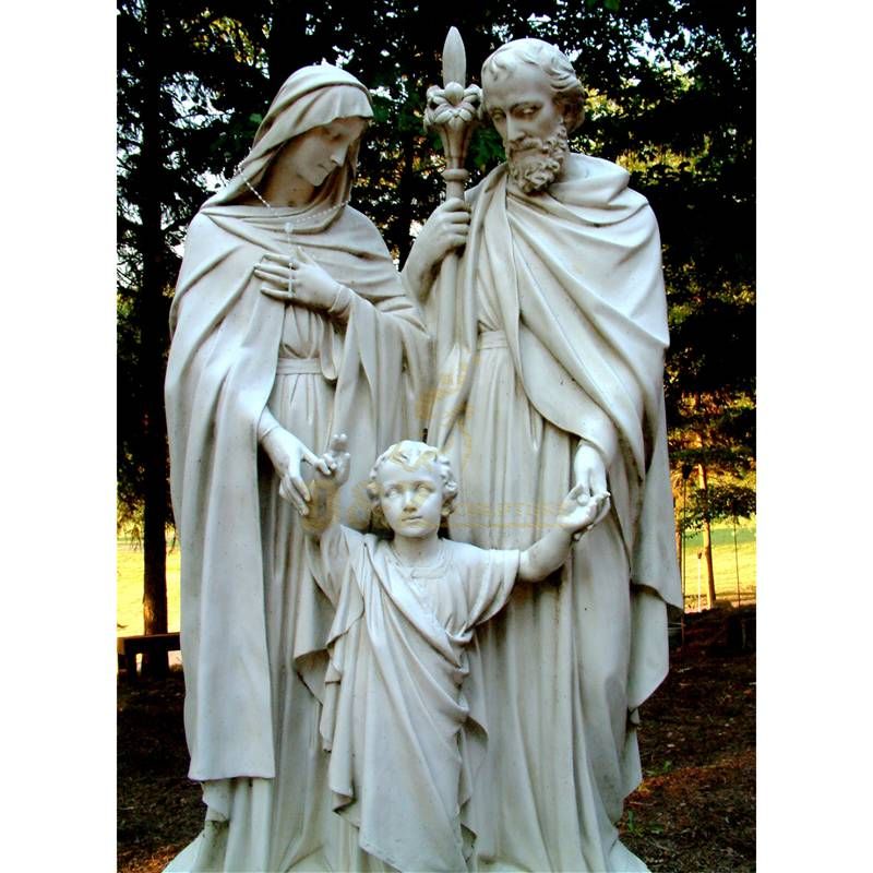 White Nativity Set Holy Family Catholic Religious Statue