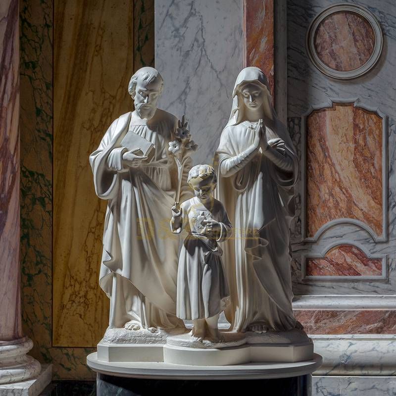 White Nativity Set Holy Family Catholic Religious Statue