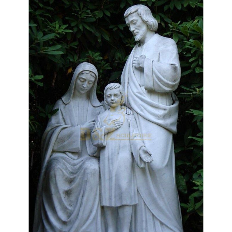 White Nativity Set Holy Family Catholic Religious Statue