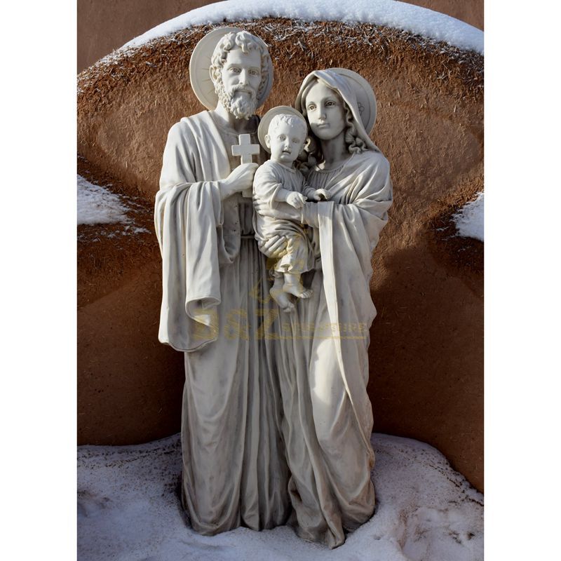Life Size Religious Sculpture Outdoor Marble Holy Family Statue