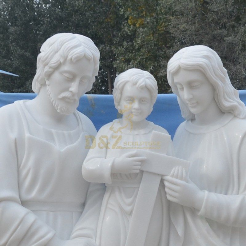 Chruch Decoration Religious Holy Family Marble Stone Statue