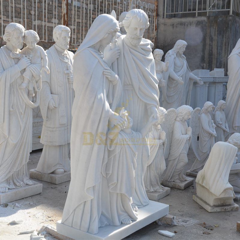 Life Size Stone Jesus Statue Natural Marble Holy Family Sculpture