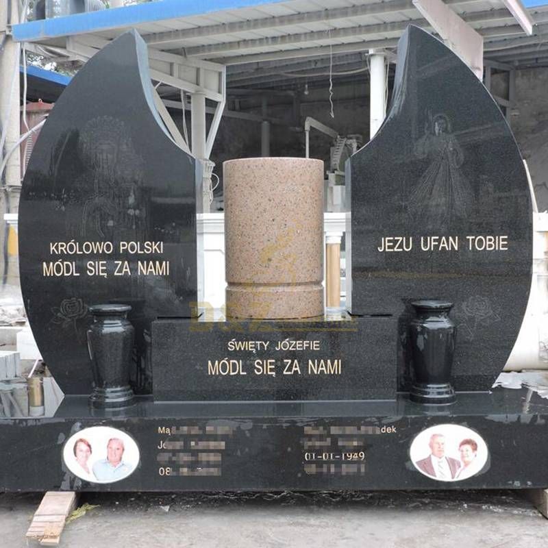 Hot Selling Angel Monuments China Black Granite Monuments Shanxi Black Tombstones