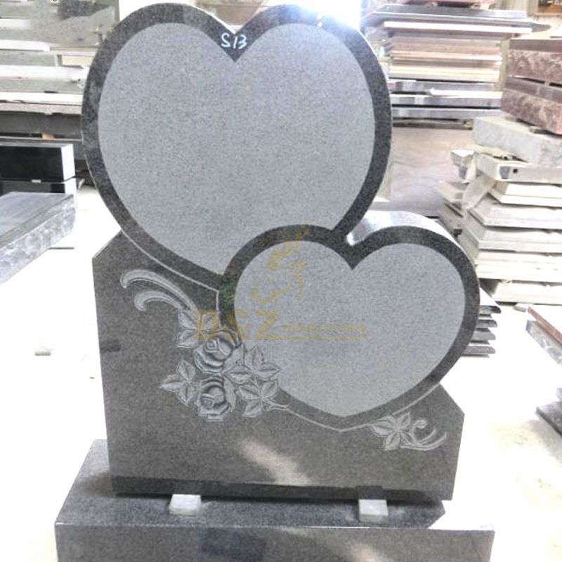 New Design Angel Embrace Heart Shape White Marble Tombstone Design Angel