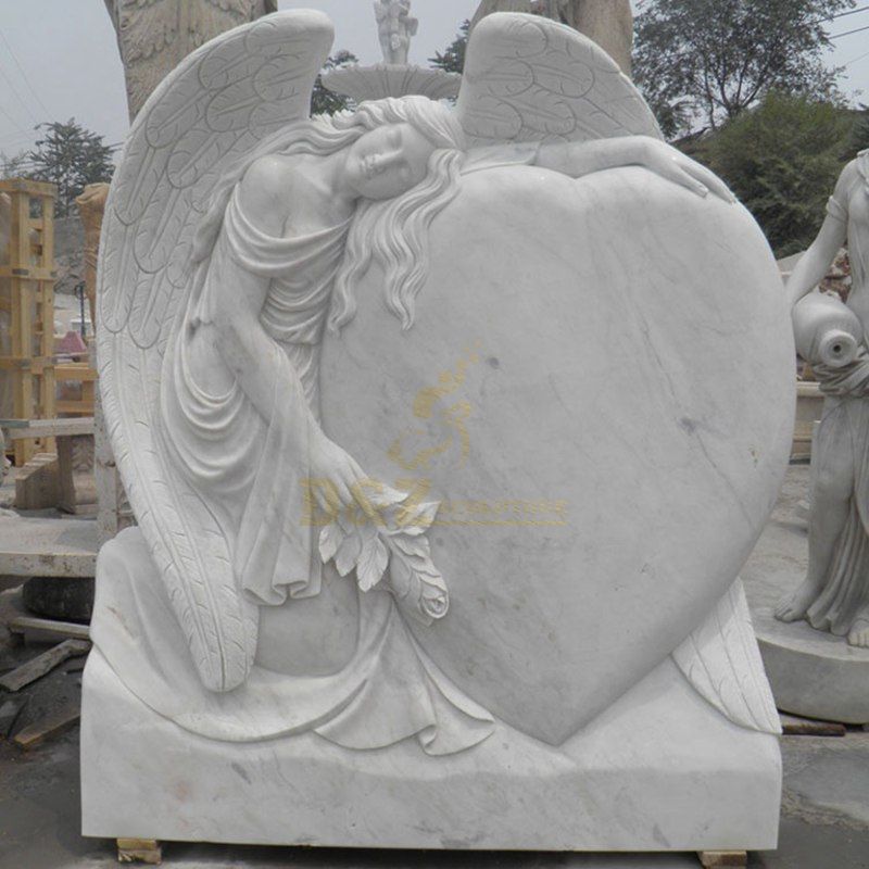 Angel Heart Shaped Granite Tombstone For Monument