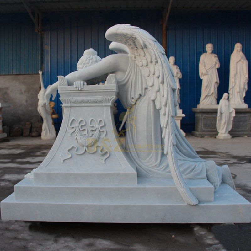 Large Cemetery Marble Weeping Angel Tombstone Angel Gravestone