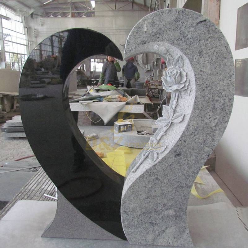 Shanxi Black Heart Headstone Granite Tombstone For Memorial