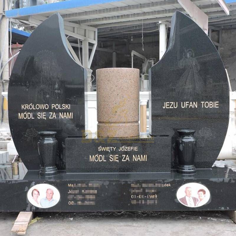 Low Price Tomb Design China Black Granite Monument For Hungary