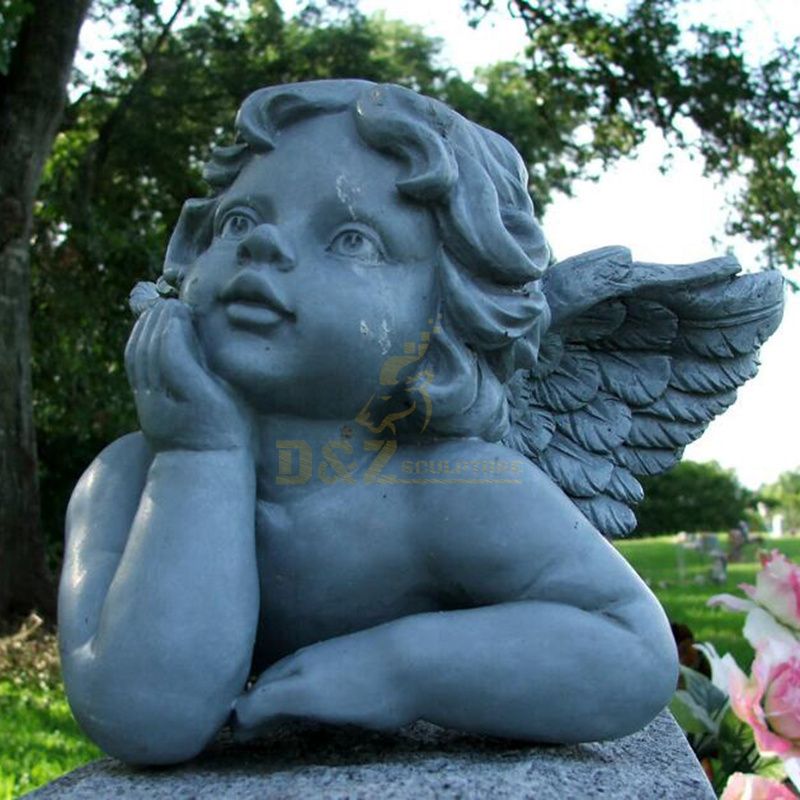 Granite Angel Baby Sculptured Tombstone Monument