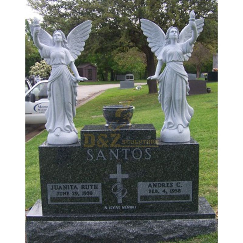 Weeping Angel Memorial Engraving Tombstone and Double Gravestone