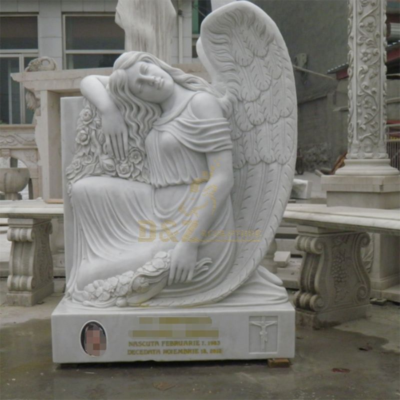 Weeping Angel Memorial Engraving Tombstone and Double Gravestone