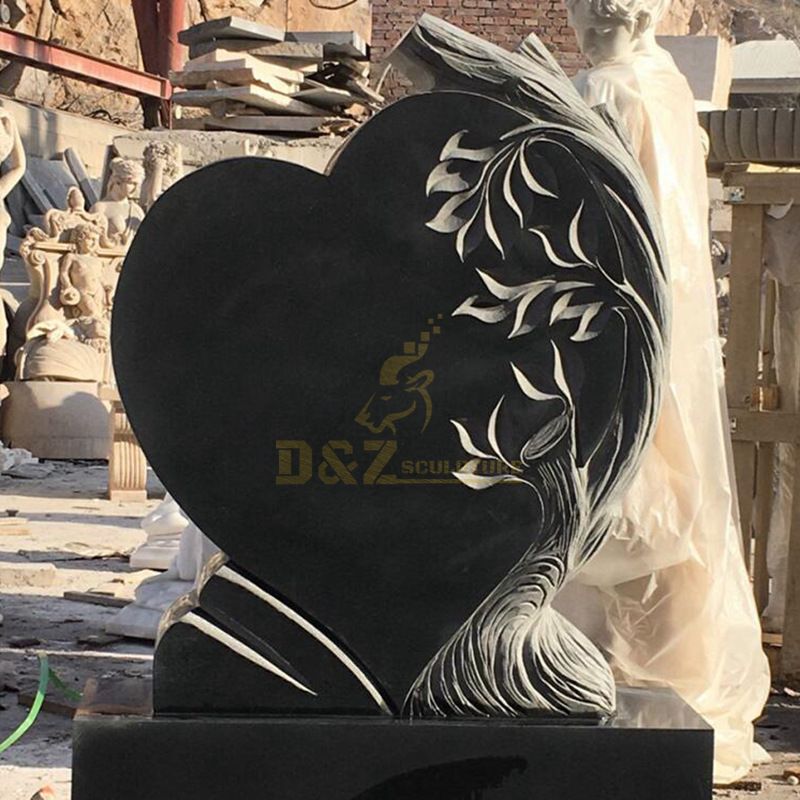 Heart Design One Piece Angel Monument Tombstone Headstone Gravestone