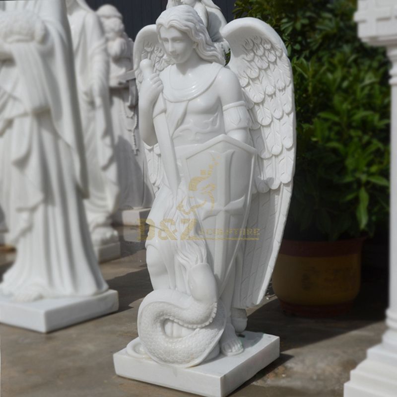 Hot Sale Church Decoration Cemetery Sculpture Large White Angel Statues