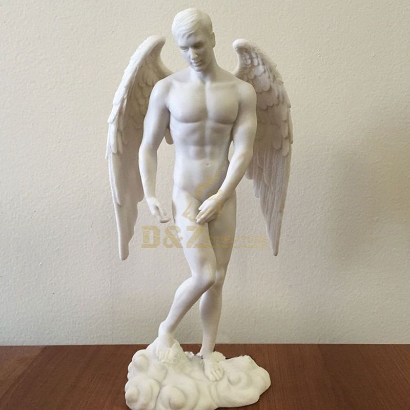 Church Decor Religious Angel White Marble St.Michael Sculpture