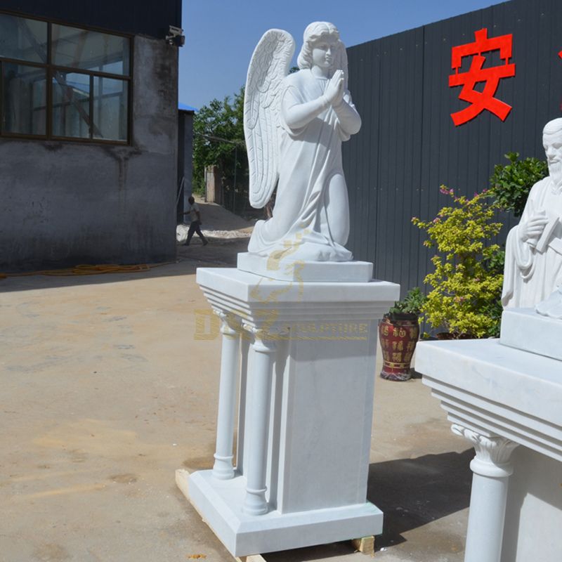 Life Size Natural Marble Angel Lady With Wing Stone Statue Sculpture