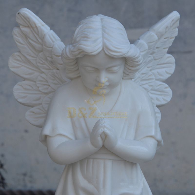 Wholesale White Marble Stone Little Angel Statue Interior Sculpture