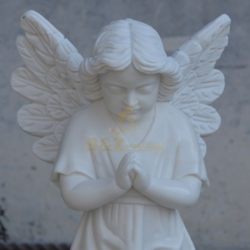 Garden Decoration White Marble Baby Angel Stone Statue