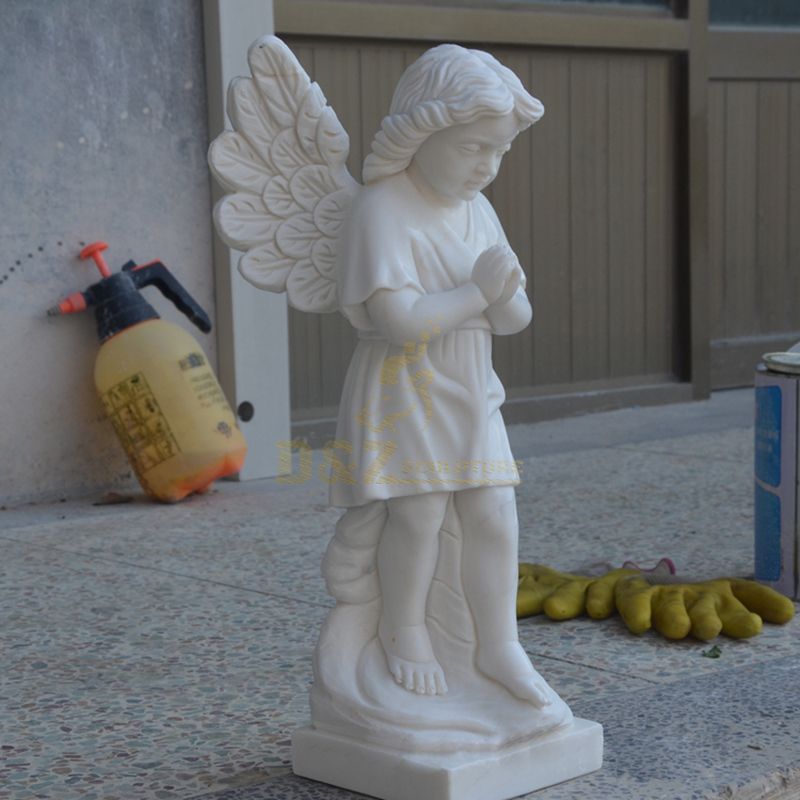 Garden Decoration White Marble Baby Angel Stone Statue