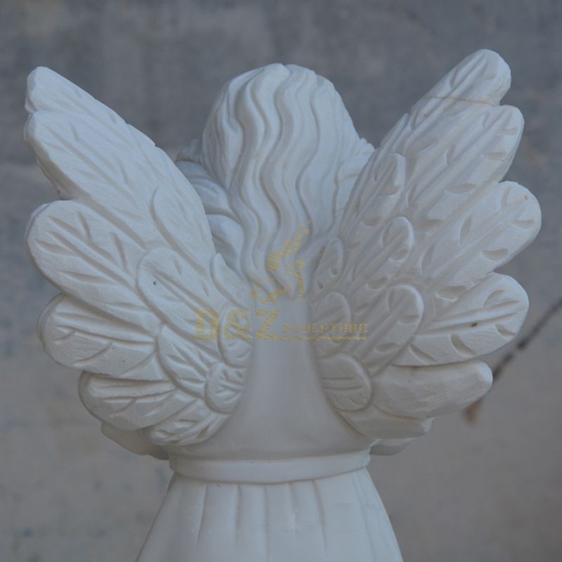 Garden Decoration White Marble Baby Angel Stone Statue