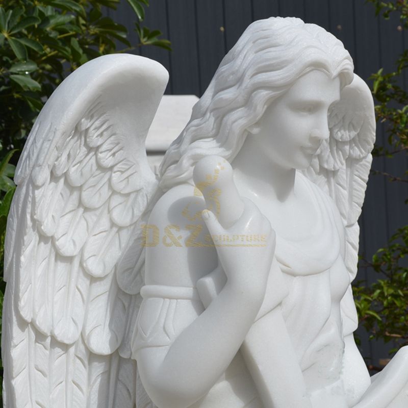 Outdoor Decoration Marble Stone Sculpture Saint Archangel Michael Statue