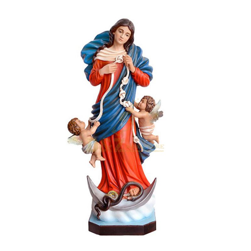 Factory Custom Resin Mary Statues With Angel Baby Wholesale Religious Figurines