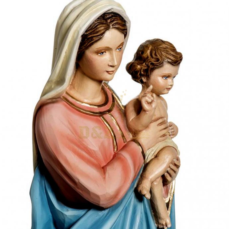 Western Church Crafts Resin Life Size Mary And Baby Jesus Artifact Sculptures