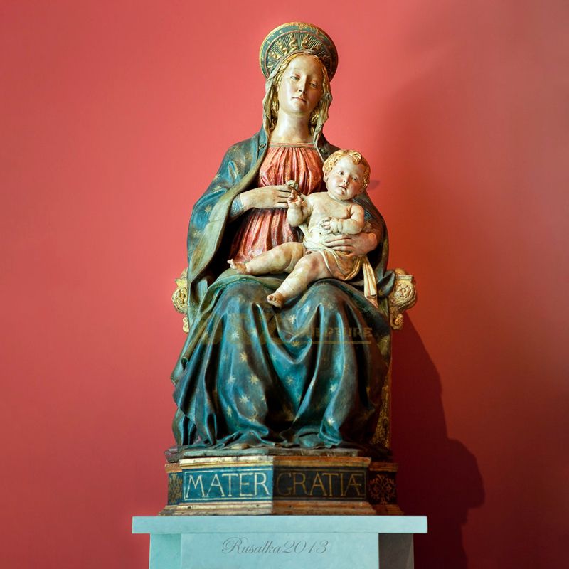 Museum Display Resin Virgin Mary And Baby Jesus Sculpture Fiberglass Religious Statues