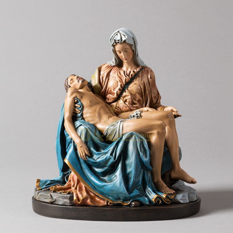 Catholic Figurines Model Crying Fiberglass Saint Virgin Mary Carrying Jesus Body Sculpture