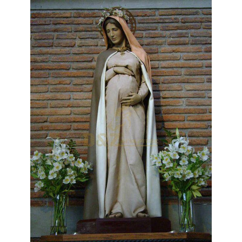 Outdoor Ornaments Religious Resin Statues Pregnant Mary Statue