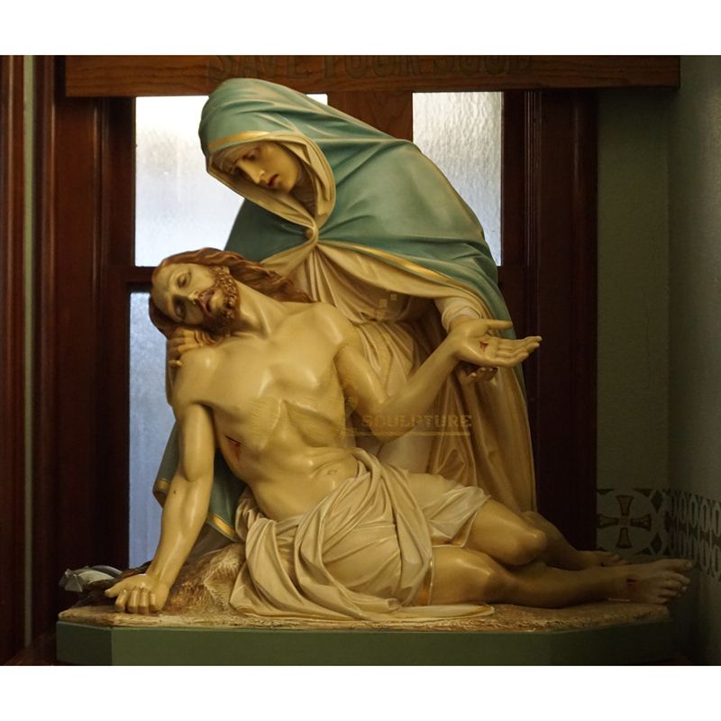Famous Catholic Pieta Figure Model Fiberglass Virgin Mary Holding The Christ Jesus Statue