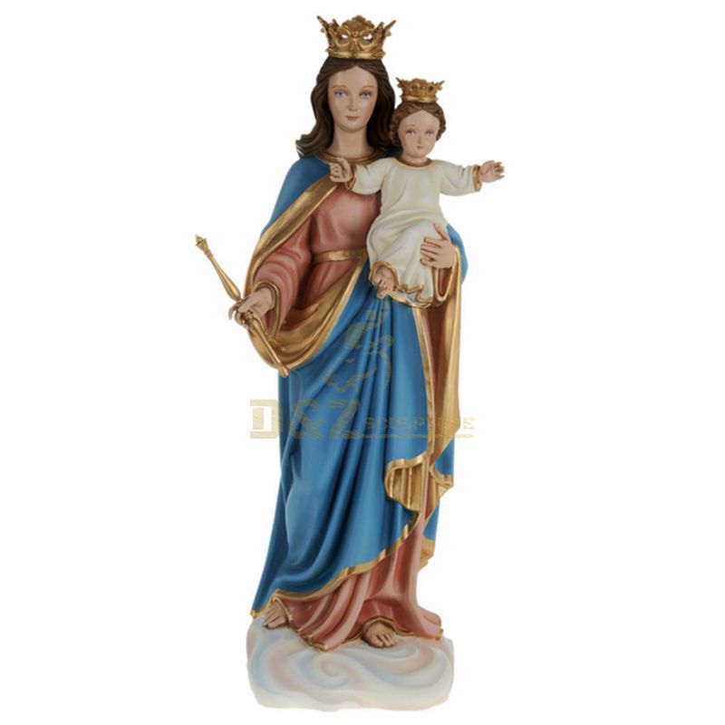Resin Religious Virgin Mary Statues Baby Jesus Figurines Religious Crafts