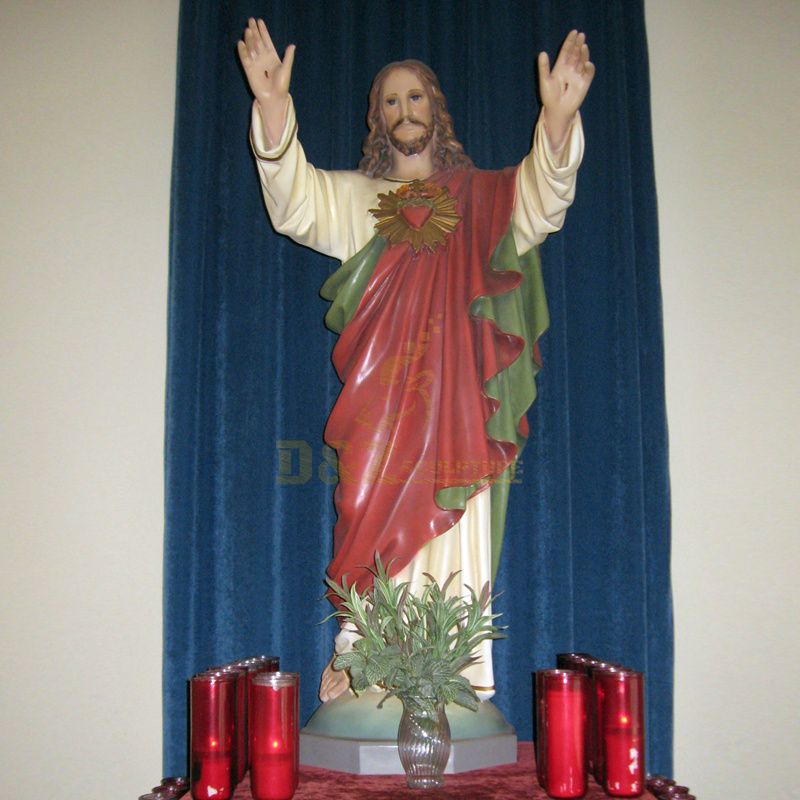 Hand Painted Custom Resin Religon Jesus Statue For Outdoor Decoration
