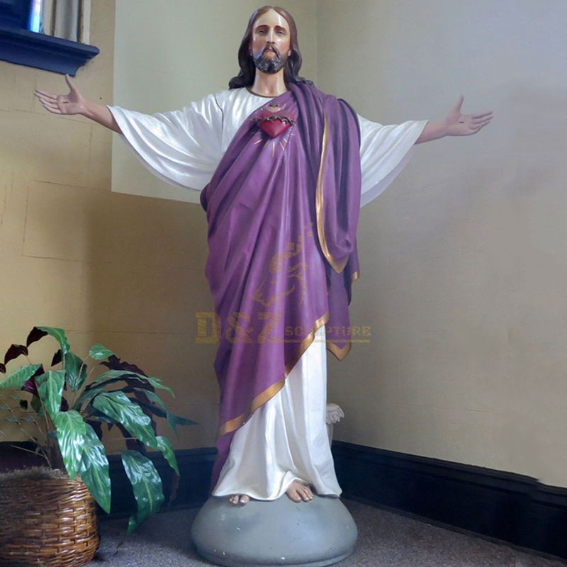 Resin Bless Life Size Christ Jesus Statue With Opening Arms