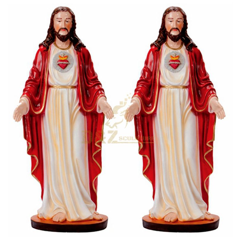 Sacred Heart Of Jesus Religious Fiberglass Finish Statue Figurine