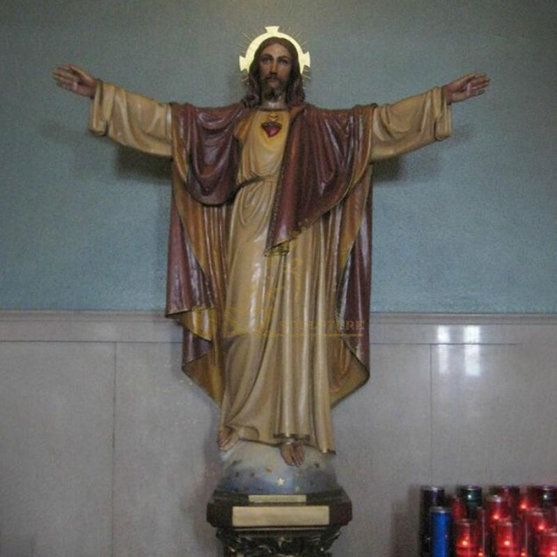 New Products Resin Crafts Jesus Cross Statue Religious Suffering Jesus On The Cross Figurines