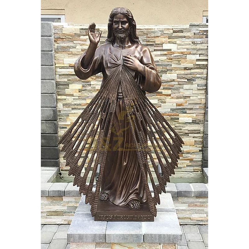 Religious Act Church Decoration Antique Bronze Catholic Jesus Statue